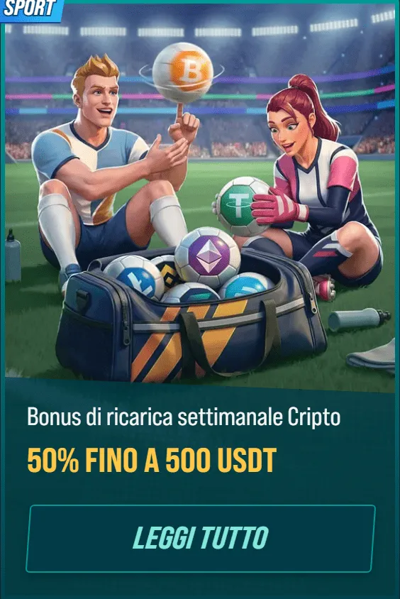 Golisimoit bonus 07 sport bonus di ricarica settimanale cripto 50pct fino a 500 usdt l